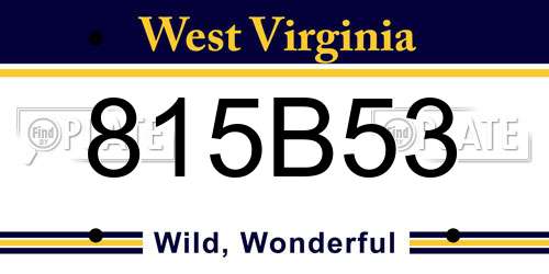 815B53 West Virginia License Plate