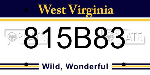 815B83 West Virginia License Plate