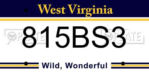 815BS3 West Virginia License Plate