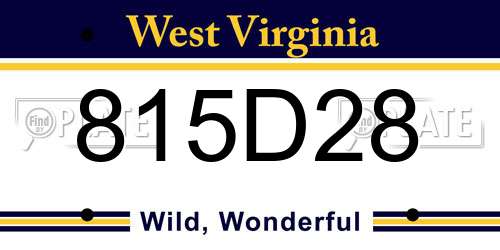 815D28 West Virginia License Plate