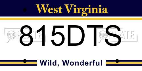 815DTS West Virginia License Plate