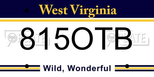 815OTB West Virginia License Plate