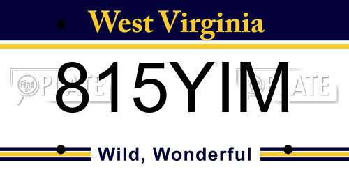 815YIM West Virginia License Plate