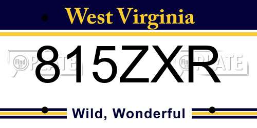 815ZXR West Virginia License Plate