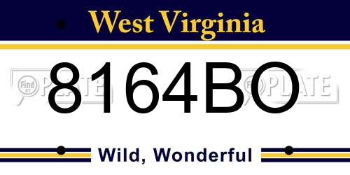 8164BO West Virginia License Plate