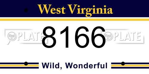 8166 West Virginia License Plate