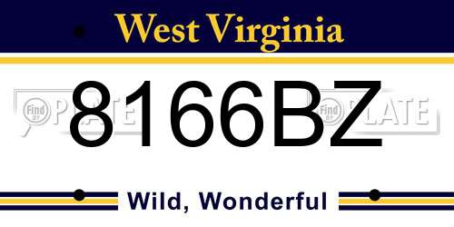 8166BZ West Virginia License Plate
