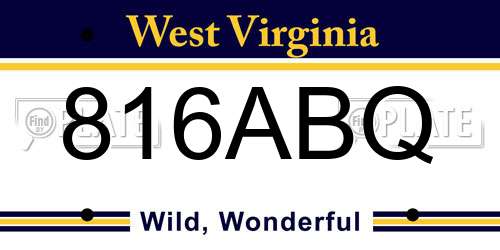 816ABQ West Virginia License Plate