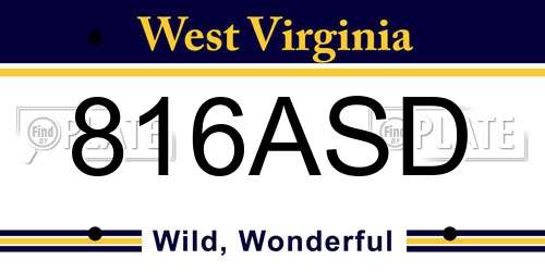 816ASD West Virginia License Plate