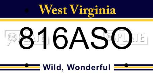 816ASO West Virginia License Plate