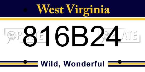816B24 West Virginia License Plate