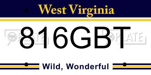 816GBT West Virginia License Plate