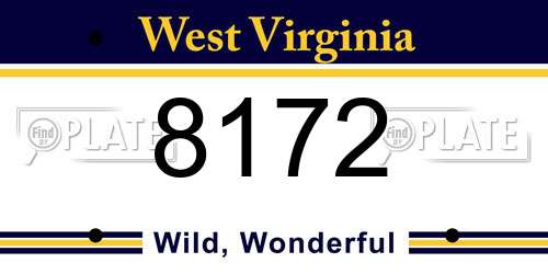 8172 West Virginia License Plate