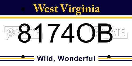 8174OB West Virginia License Plate