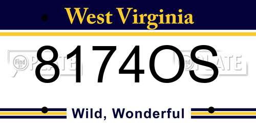 8174OS West Virginia License Plate