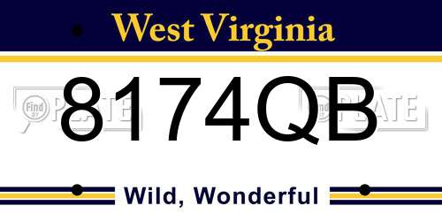 8174QB West Virginia License Plate