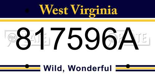 817596A West Virginia License Plate