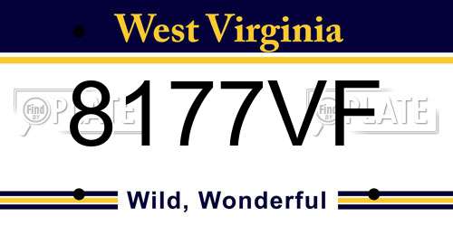 8177VF West Virginia License Plate