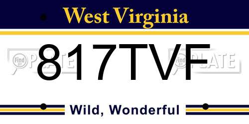 817TVF West Virginia License Plate