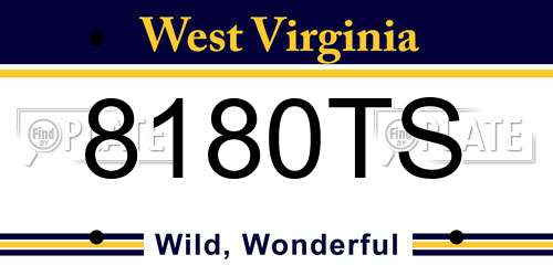 8180TS West Virginia License Plate