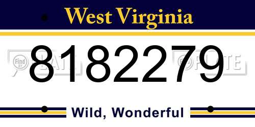 8182279 West Virginia License Plate
