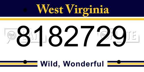8182729 West Virginia License Plate