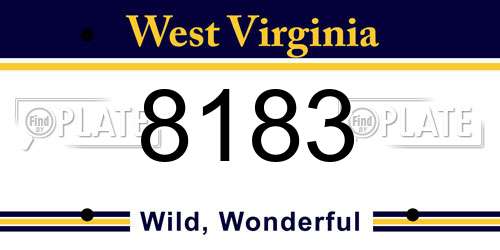 8183 West Virginia License Plate