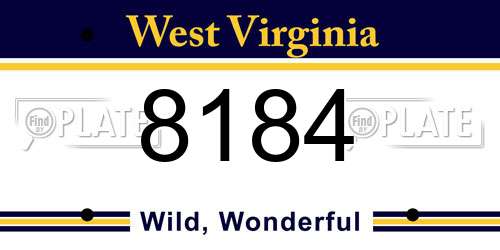 8184 West Virginia License Plate