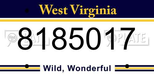 8185017 West Virginia License Plate
