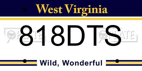 818DTS West Virginia License Plate