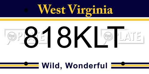 818KLT West Virginia License Plate