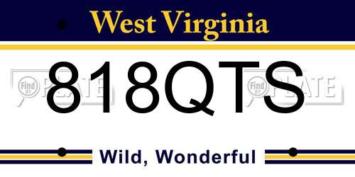 818QTS West Virginia License Plate