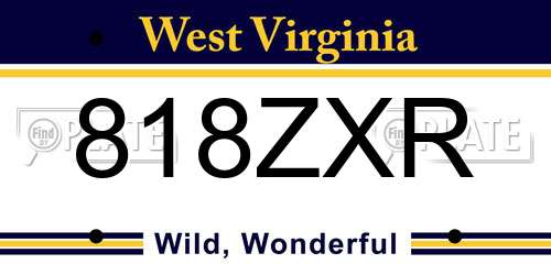 818ZXR West Virginia License Plate