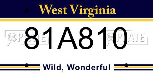 81A810 West Virginia License Plate