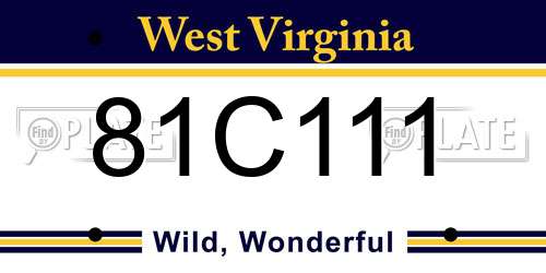 81C111 West Virginia License Plate