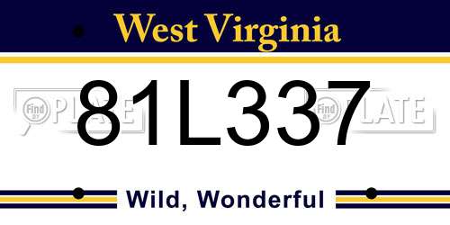 81L337 West Virginia License Plate