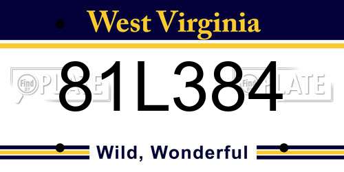 81L384 West Virginia License Plate