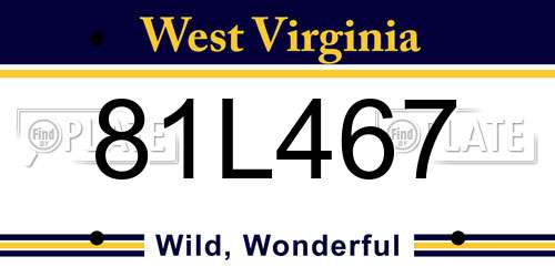 81L467 West Virginia License Plate