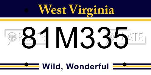 81M335 West Virginia License Plate