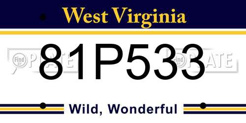81P533 West Virginia License Plate