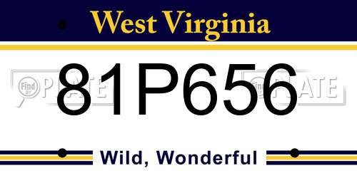 81P656 West Virginia License Plate