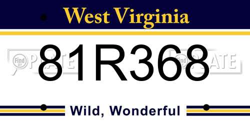 81R368 West Virginia License Plate
