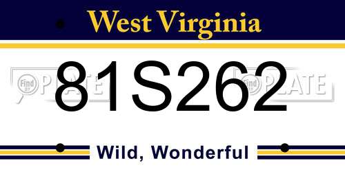 81S262 West Virginia License Plate