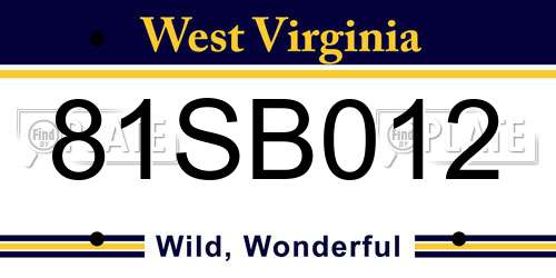 81SB012 West Virginia License Plate