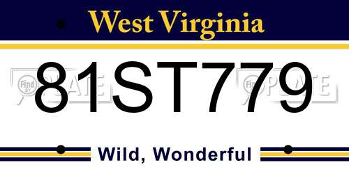 81ST779 West Virginia License Plate