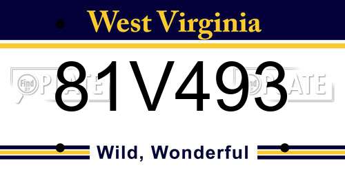 81V493 West Virginia License Plate