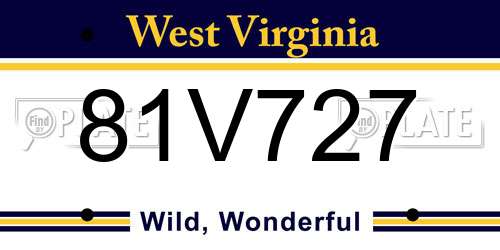 81V727 West Virginia License Plate