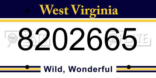 8202665 West Virginia License Plate