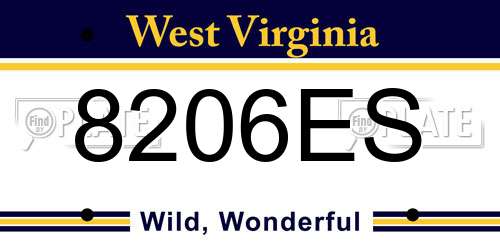 8206ES West Virginia License Plate