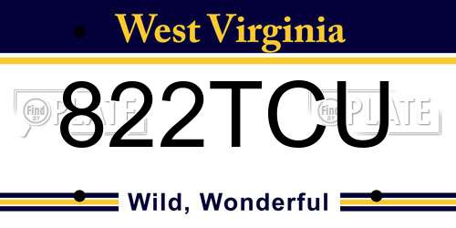 822TCU West Virginia License Plate